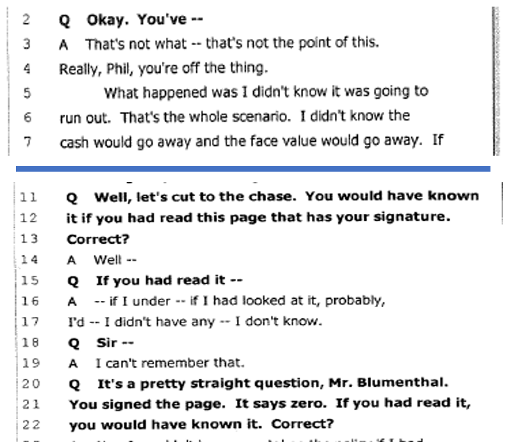 Blumenthal v New York Life - Blumenthal Deposition 