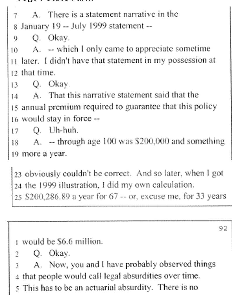 Blumenthal v State Farm - Sanderford (Expert Witness for Blumenthal) - Guaranteed Maturity Premium