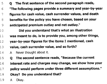 Blumenthal v New York Life, Illustration Purpose