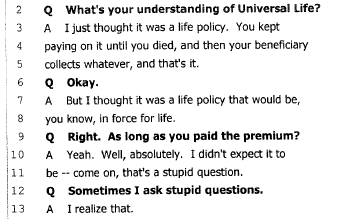 Blumenthal v New York Life - Deposition - Pay Premium